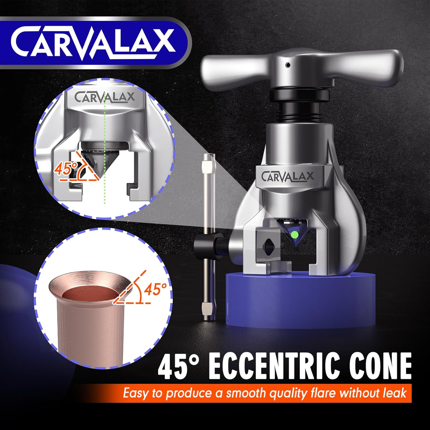 CARVALAX 45° Flaring Tool Kit 7 Dies 3/16-3/4 HVAC Brake Line Case 5 CARVALAX 45° Flaring Tool Kit 7 Dies 3/16-3/4 HVAC Brake Line Case - Image 5