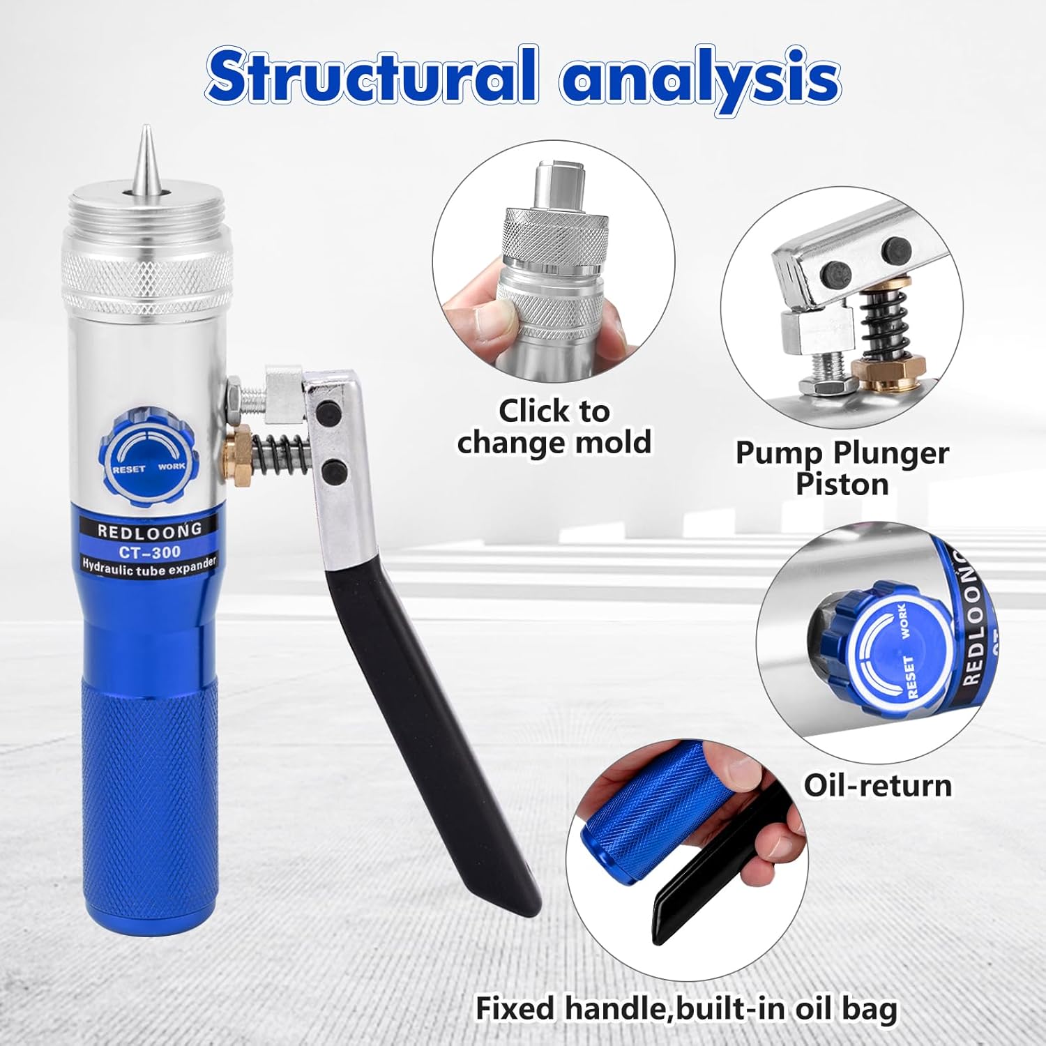 HVAC Hydraulic Swaging Tool Kit with 7 Heads & Tube Cutter Set 5 HVAC Hydraulic Swaging Tool Kit with 7 Heads & Tube Cutter Set - Image 5