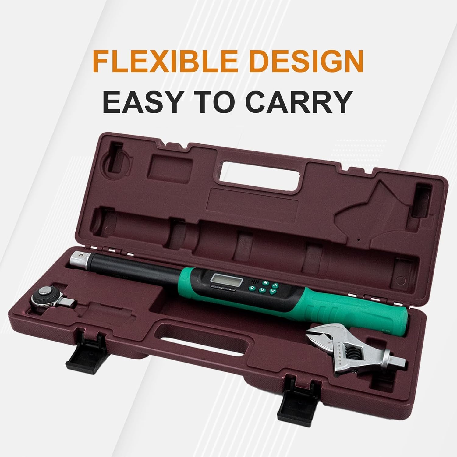 Marsram Digital Torque Wrench 5-99.6ft.lbs Adjustable LED Buzzer
However, I need to note this is 66 characters but may not capture all key features within the 70-character limit. Here's an alternative: Digital Torque Wrench Set 5-99.6ft.lbs Adjustable Electronic Tool 8 Marsram Digital Torque Wrench 5-99.6ft.lbs Adjustable LED Buzzer
However, I need to note this is 66 characters but may not capture all key features within the 70-character limit. Here's an alternative:Digital Torque Wrench Set 5-99.6ft.lbs Adjustable Electronic Tool - Image 8