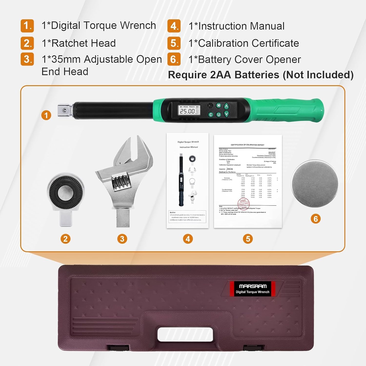Marsram Digital Torque Wrench 5-99.6ft.lbs Adjustable LED Buzzer
However, I need to note this is 66 characters but may not capture all key features within the 70-character limit. Here's an alternative: Digital Torque Wrench Set 5-99.6ft.lbs Adjustable Electronic Tool 2 Marsram Digital Torque Wrench 5-99.6ft.lbs Adjustable LED Buzzer
However, I need to note this is 66 characters but may not capture all key features within the 70-character limit. Here's an alternative:Digital Torque Wrench Set 5-99.6ft.lbs Adjustable Electronic Tool - Image 2