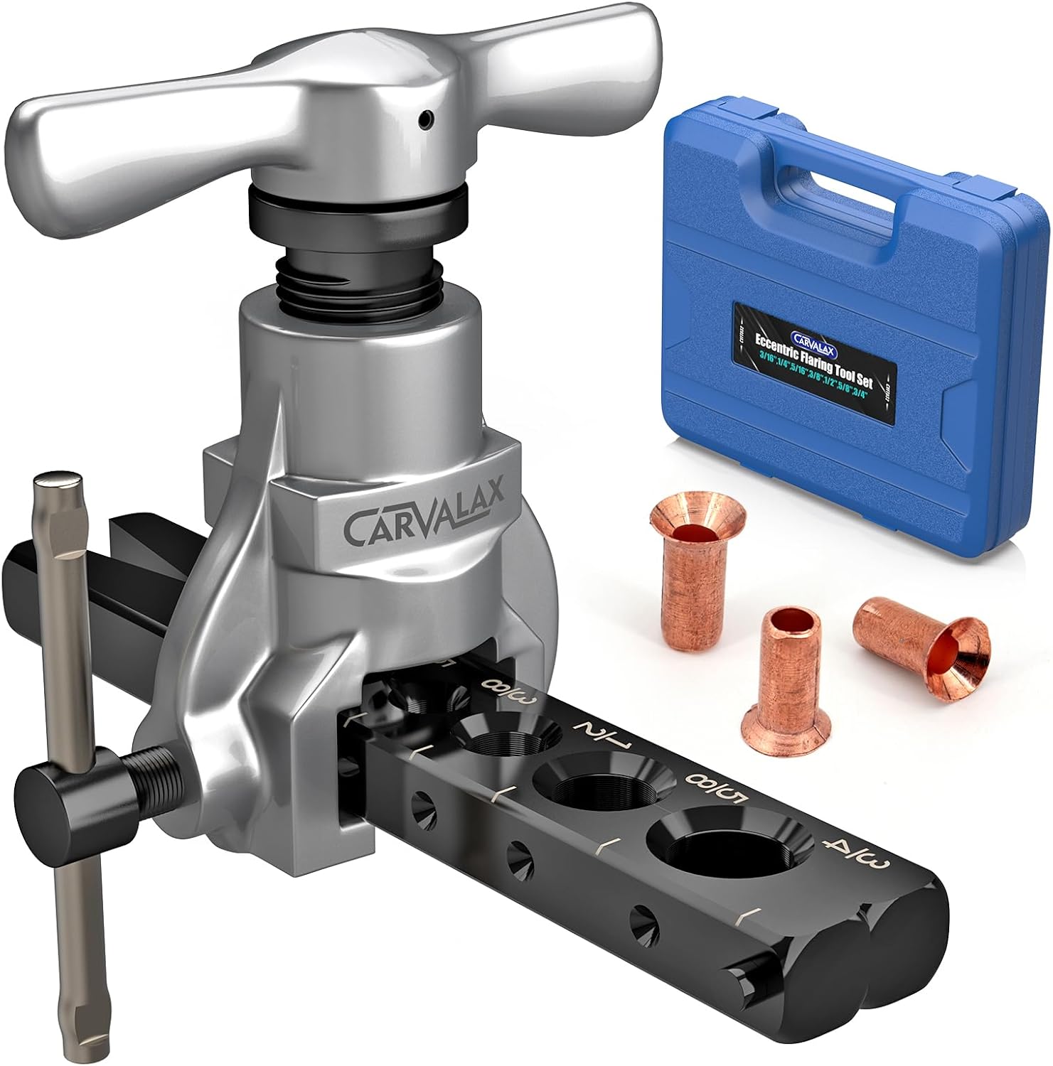 CARVALAX 45° Flaring Tool Kit 7 Dies 3/16-3/4 HVAC Brake Line Case 1 hvac tools kit