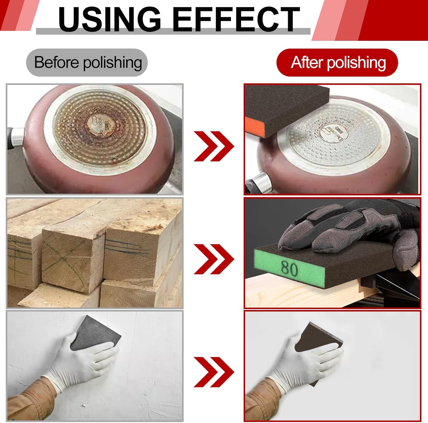 YNZDRWA 8pk Reusable Sanding Sponge Set 60-220 Grit Blocks 6 YNZDRWA 8pk Reusable Sanding Sponge Set 60-220 Grit Blocks - Image 6