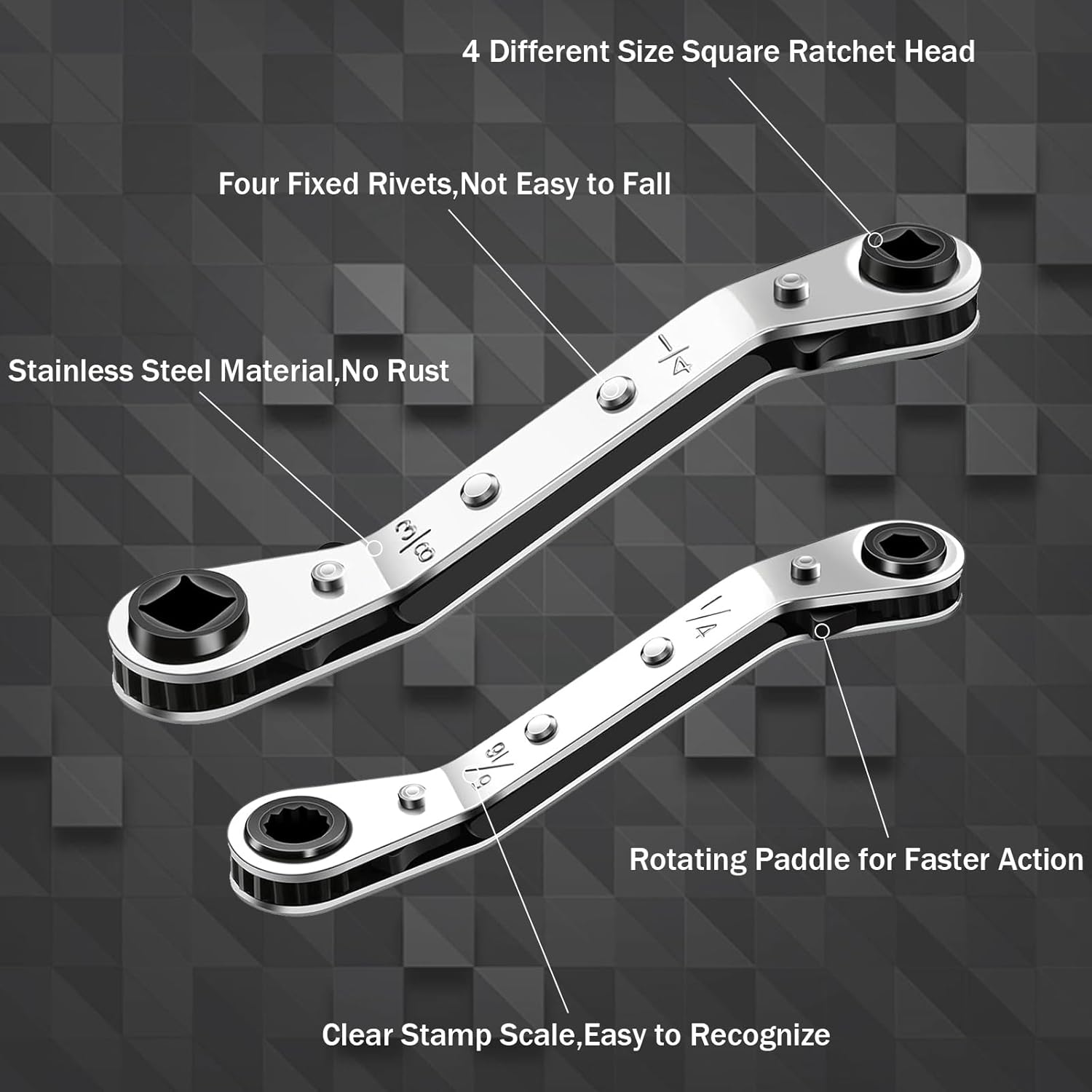 HVAC Ratchet Wrench Set 4in1 AC Valve Tool Kit Refrigeration Repair 4 HVAC Ratchet Wrench Set 4in1 AC Valve Tool Kit Refrigeration Repair - Image 4