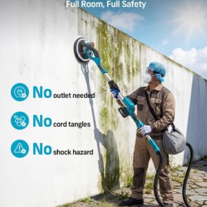 SEESII 900W Cordless Drywall Sander with Vacuum & LED Light Kit