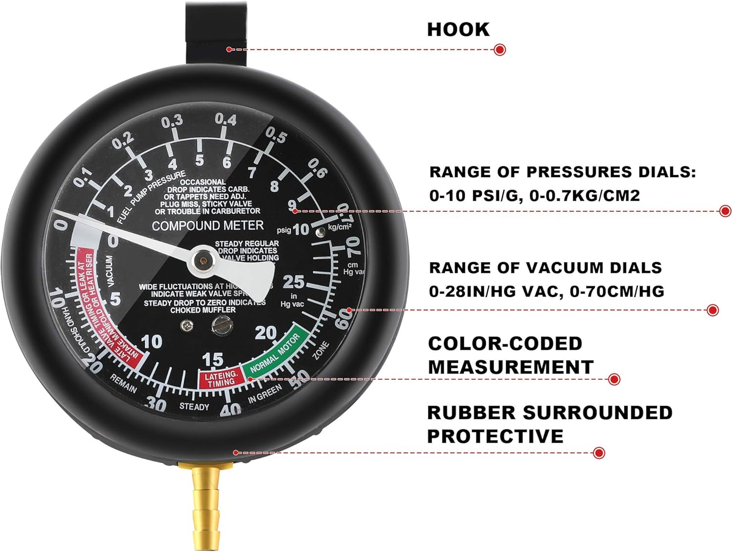 Fuel Pump Vacuum Tester Gauge Carburetor Pressure Diagnostic Kit 3 Fuel Pump Vacuum Tester Gauge Carburetor Pressure Diagnostic Kit - Image 3