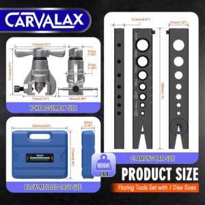 CARVALAX 45° Flaring Tool Kit 7 Dies 3/16-3/4 HVAC Brake Line Case
