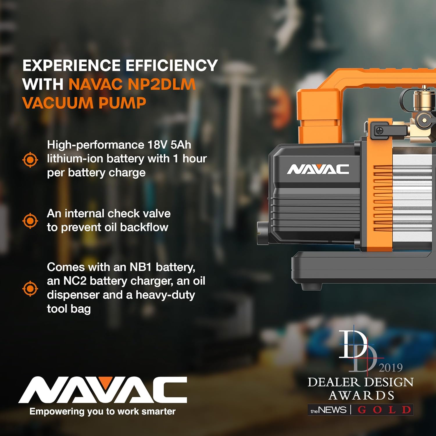 NAVAC NP2DLM 2CFM Cordless Vacuum Pump with Brushless Motor 7 NAVAC NP2DLM 2CFM Cordless Vacuum Pump with Brushless Motor - Image 7