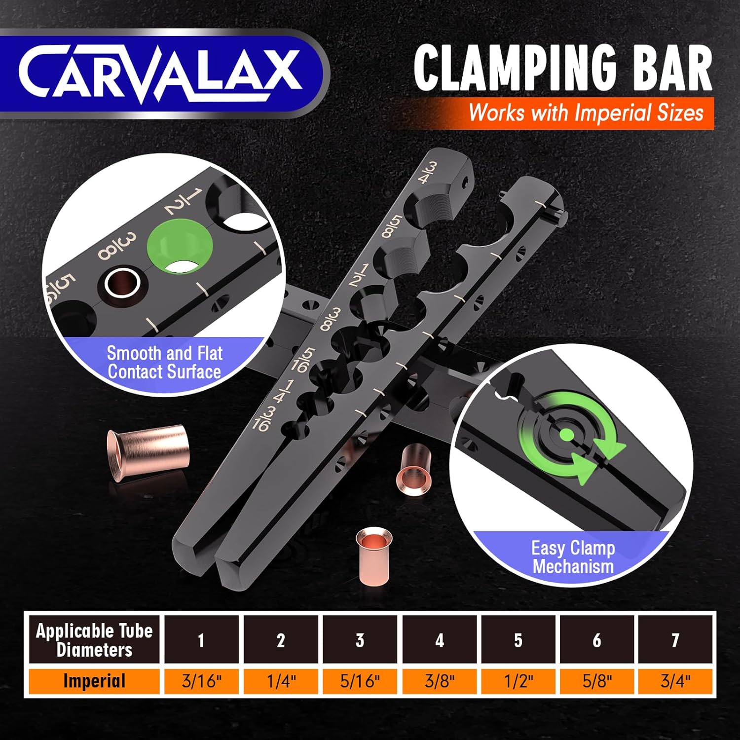CARVALAX 45° Flaring Tool Kit 7 Dies 3/16-3/4 HVAC Brake Line Case 4 CARVALAX 45° Flaring Tool Kit 7 Dies 3/16-3/4 HVAC Brake Line Case - Image 4