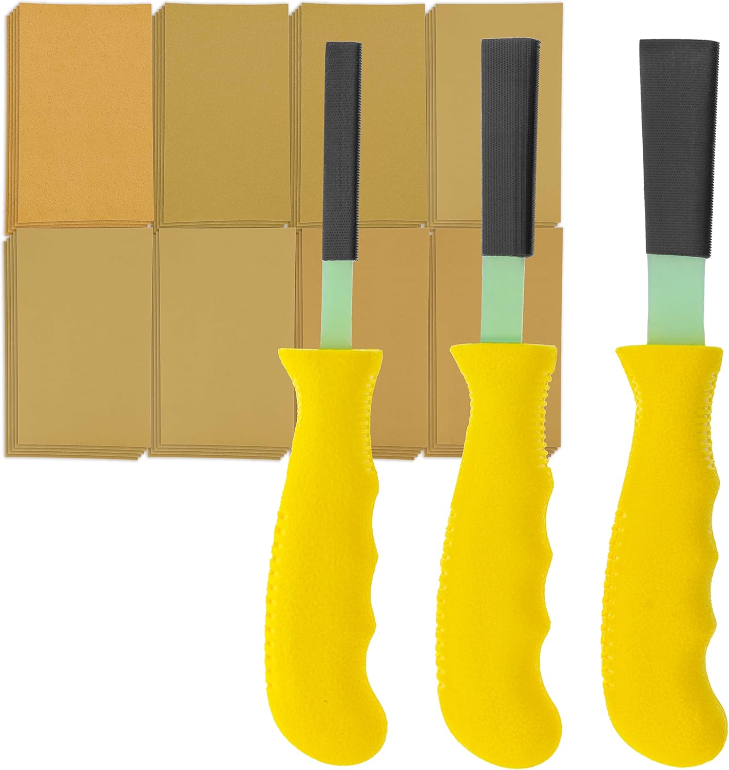 Contour Sanding Block Set 3 Files 40 Sandpaper Sheets Hook Loop 1 sander tool small