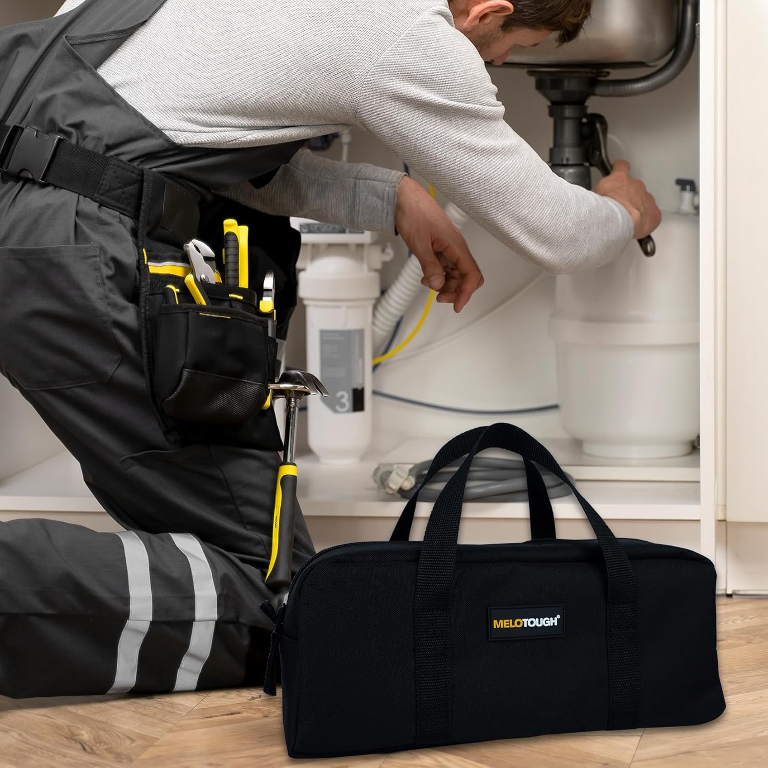 MELOTOUGH 14" Canvas Tool Tote Bag 2-Pack Electrician Organizer Kit 7 MELOTOUGH 14" Canvas Tool Tote Bag 2-Pack Electrician Organizer Kit - Image 7