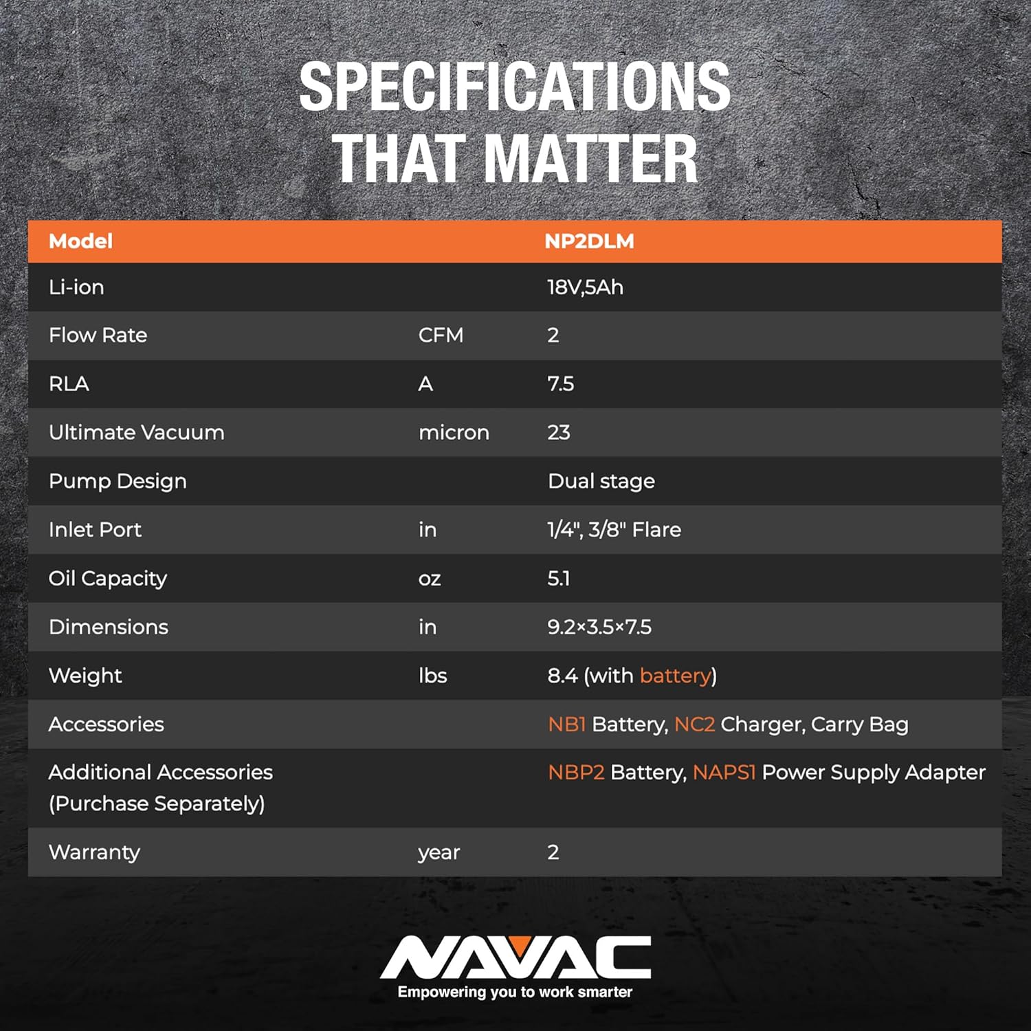 NAVAC NP2DLM 2CFM Cordless Vacuum Pump with Brushless Motor 4 NAVAC NP2DLM 2CFM Cordless Vacuum Pump with Brushless Motor - Image 4