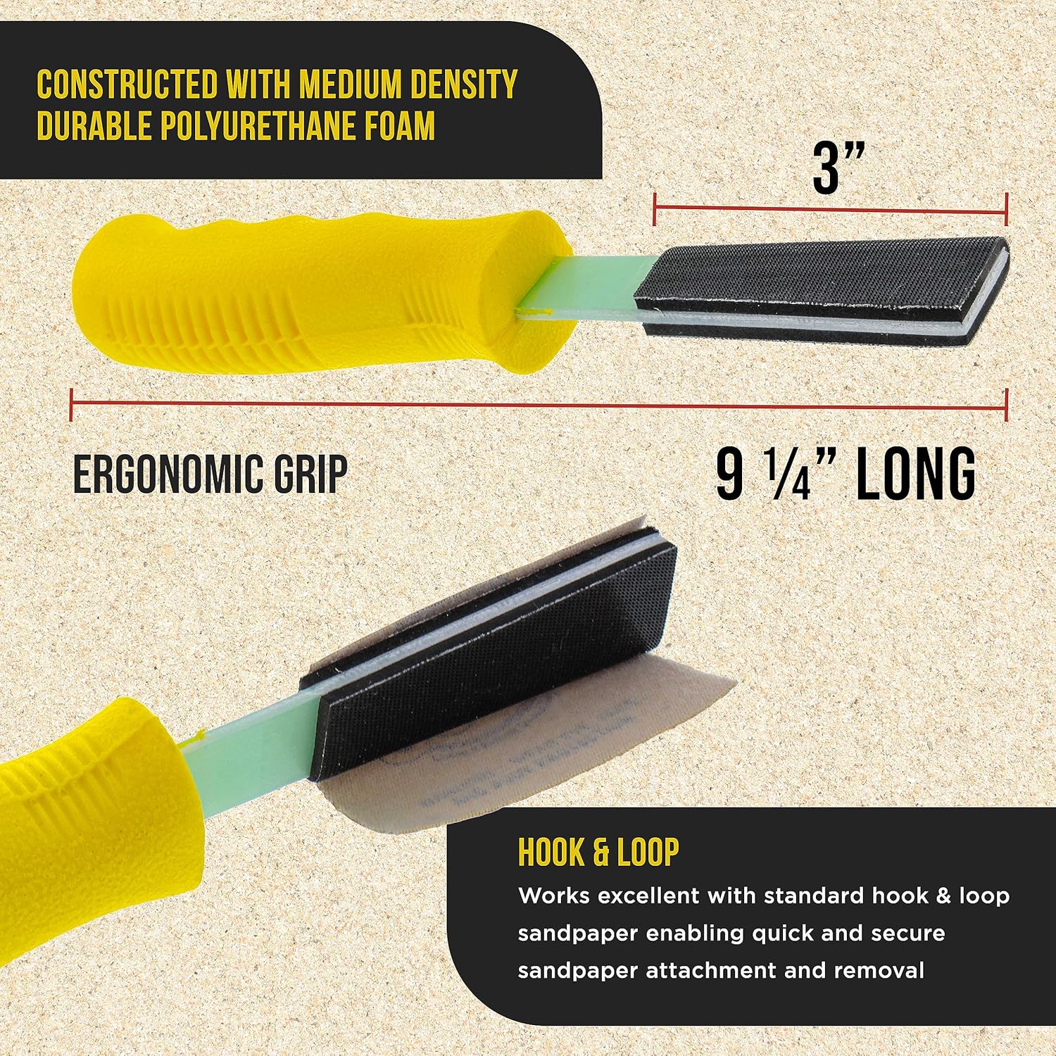 Contour Sanding Block Set 3 Files 40 Sandpaper Sheets Hook Loop 4 Contour Sanding Block Set 3 Files 40 Sandpaper Sheets Hook Loop - Image 4
