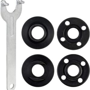 Topbuti 5pcs Grinder Flange Angle Wrench Spanner Metal Lock Nut for Compatible with Dewalt Milwaukee 193465-4 Bosch Black Decker Ryobi Makita 5" 5/8-11 Parts