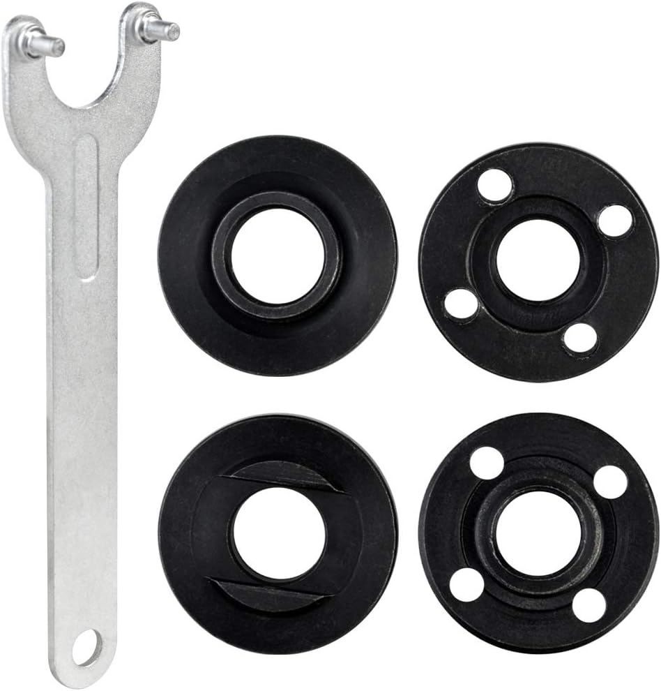 Angle Grinder Wrench 5pcs Lock Nut Spanner 5in 5/8-11 Universal 1 Topbuti 5pcs Grinder Flange Angle Wrench Spanner Metal Lock Nut for Compatible with Dewalt Milwaukee 193465-4 Bosch Black Decker Ryobi Makita 5" 5/8-11 Parts